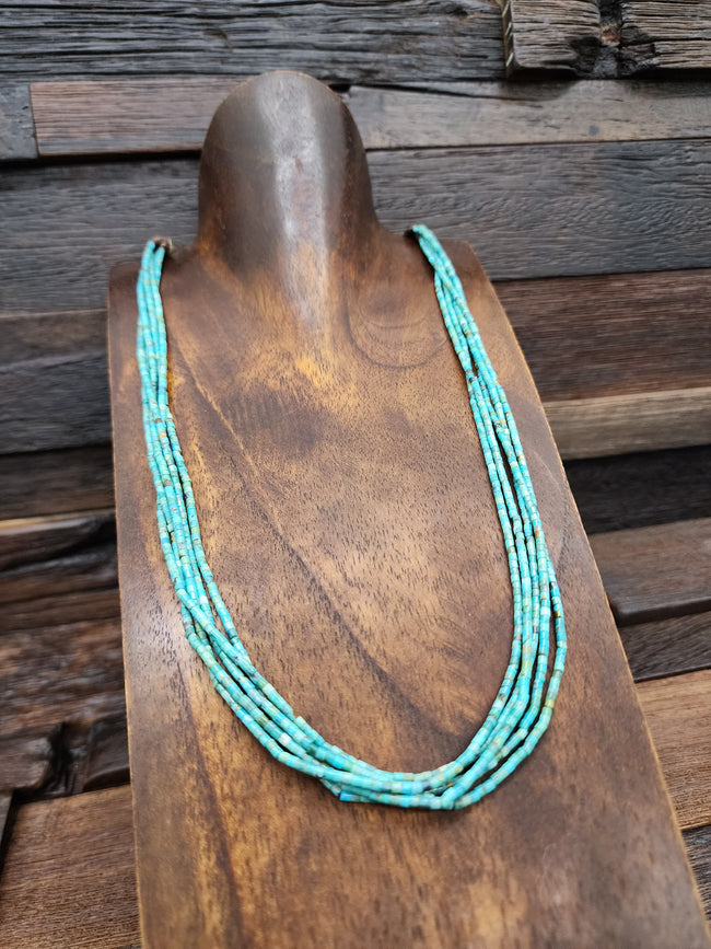 Five-Strand Turquoise Heishi Necklace