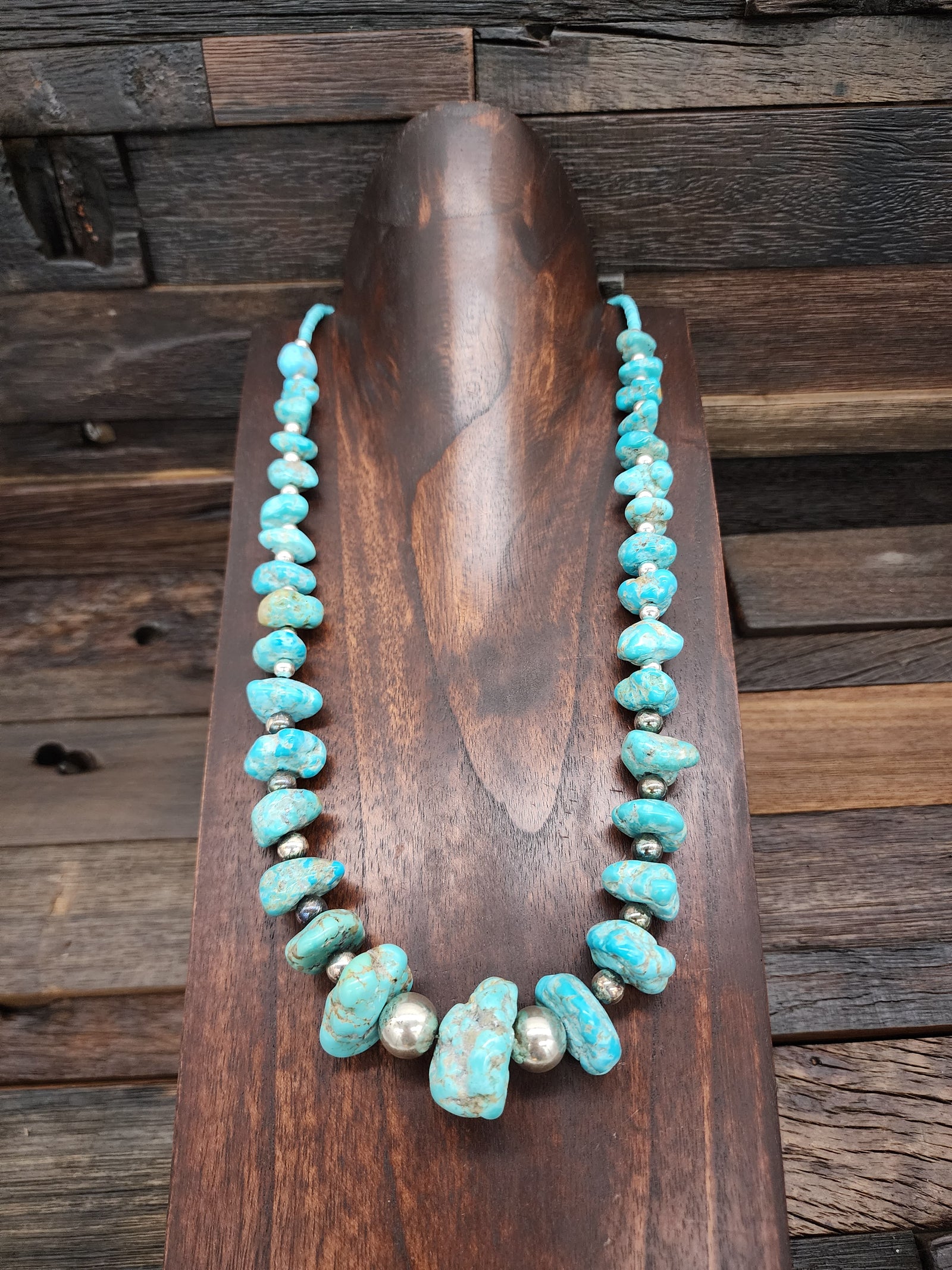 Graduated Turquoise Nugget Necklace