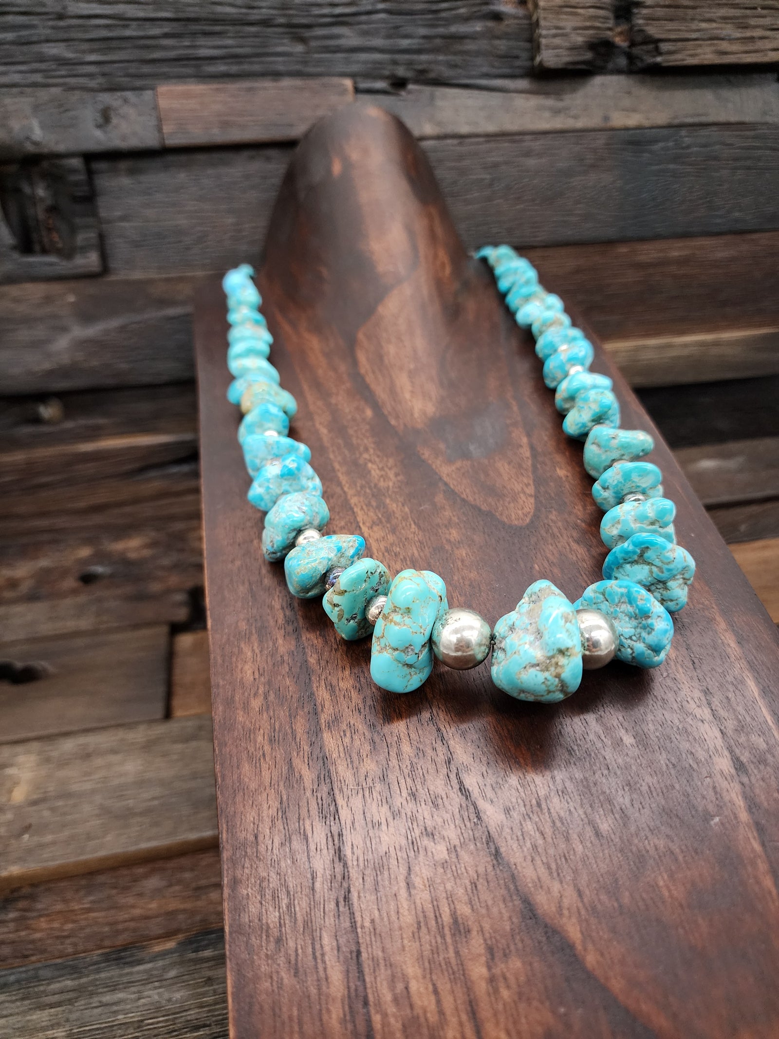 Graduated Turquoise Nugget Necklace