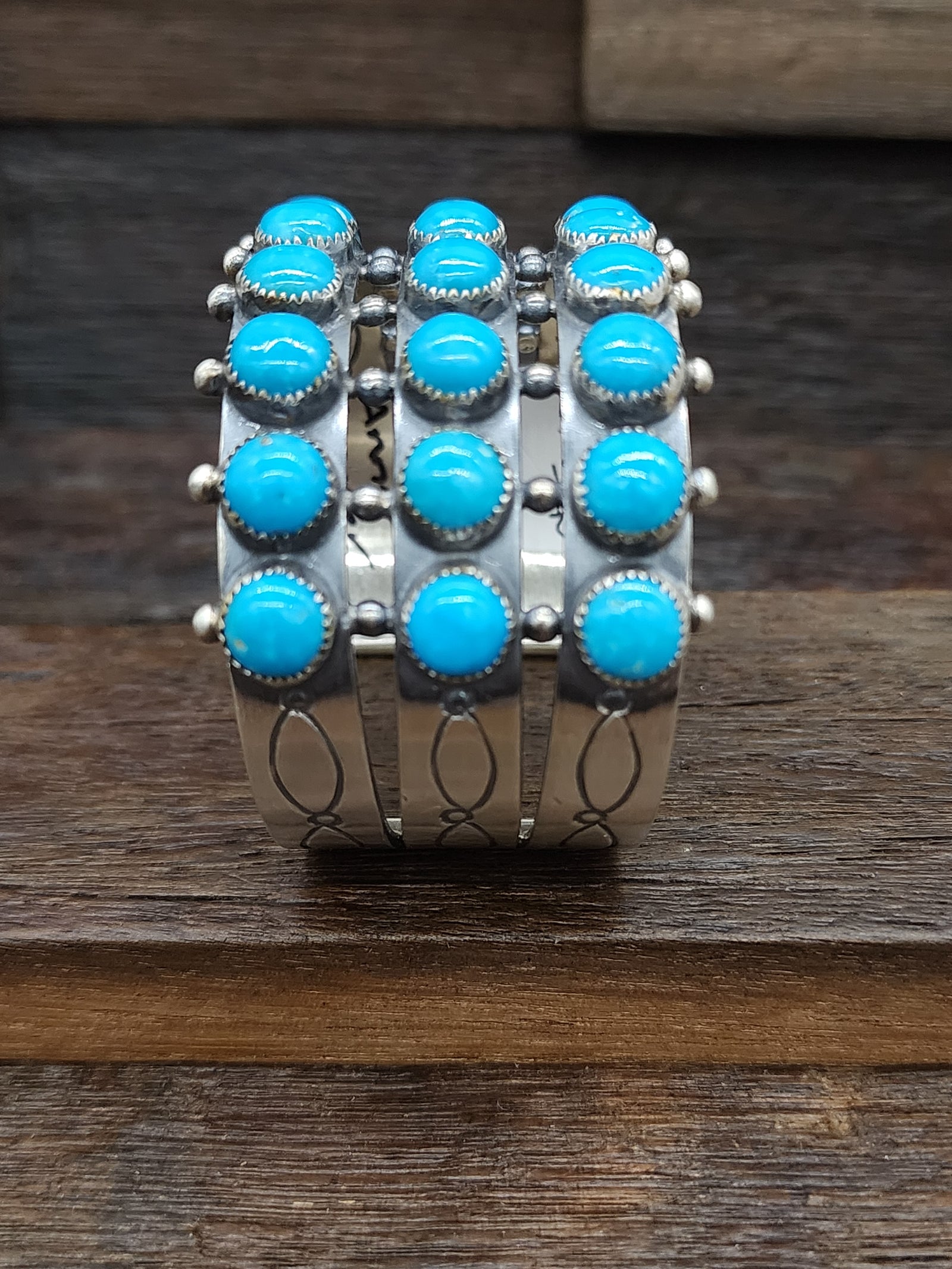 Anna Spencer Three-Row Turquoise Cuff Bracelet