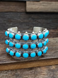 Anna Spencer Three-Row Turquoise Cuff Bracelet