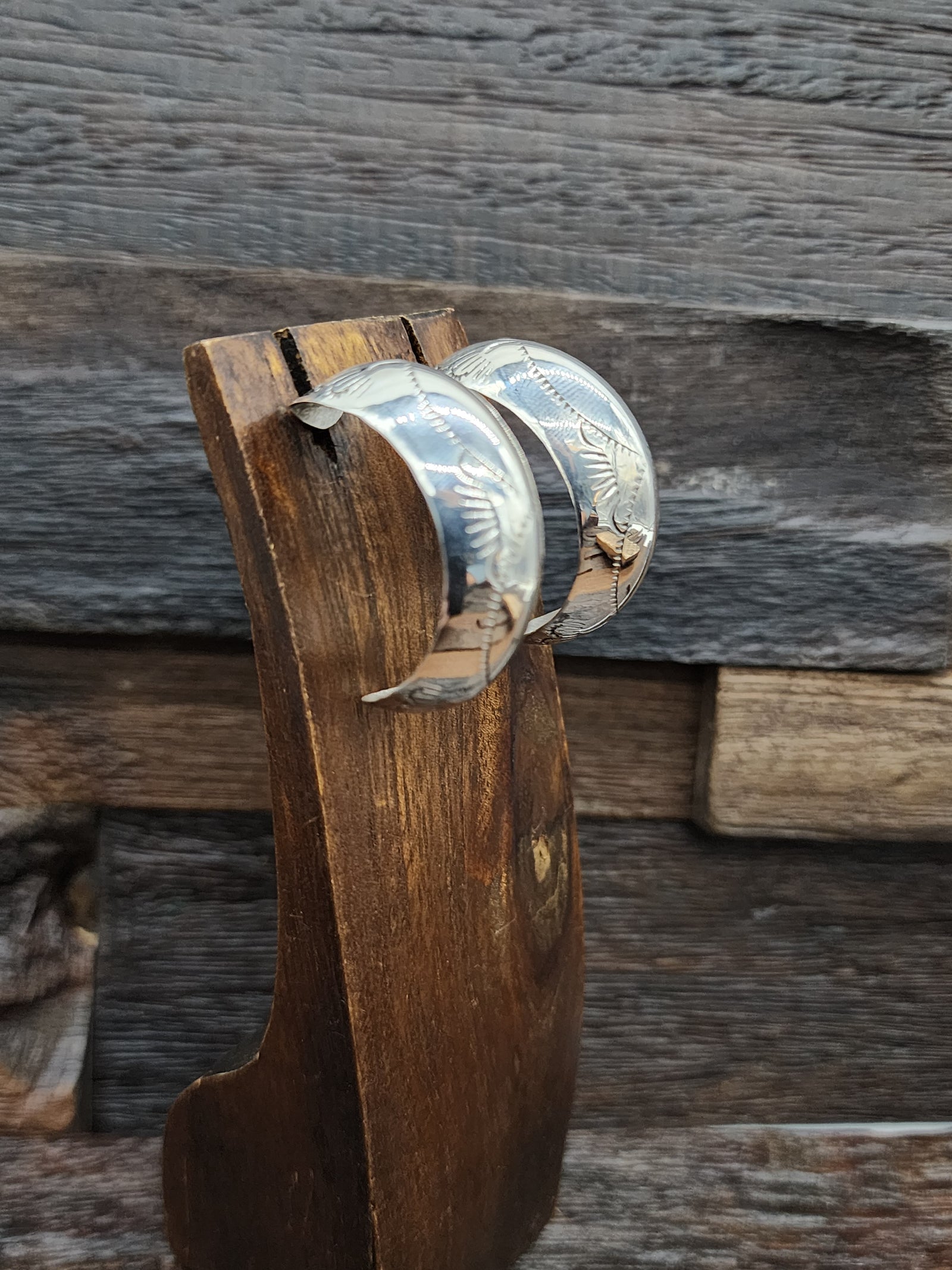 Sterling Silver Half-Hoop Post Earrings