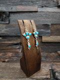 Sally Yazzie  Blue Turquoise Drop Earrings