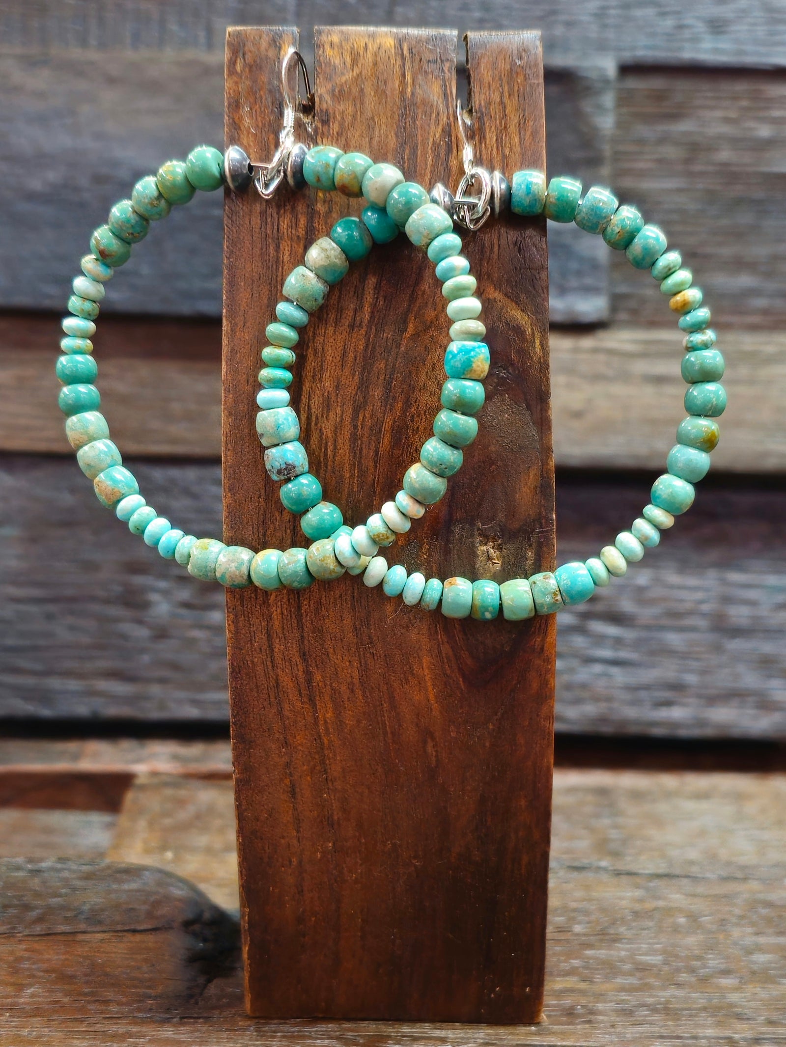 Green Turquoise Circular Earrings