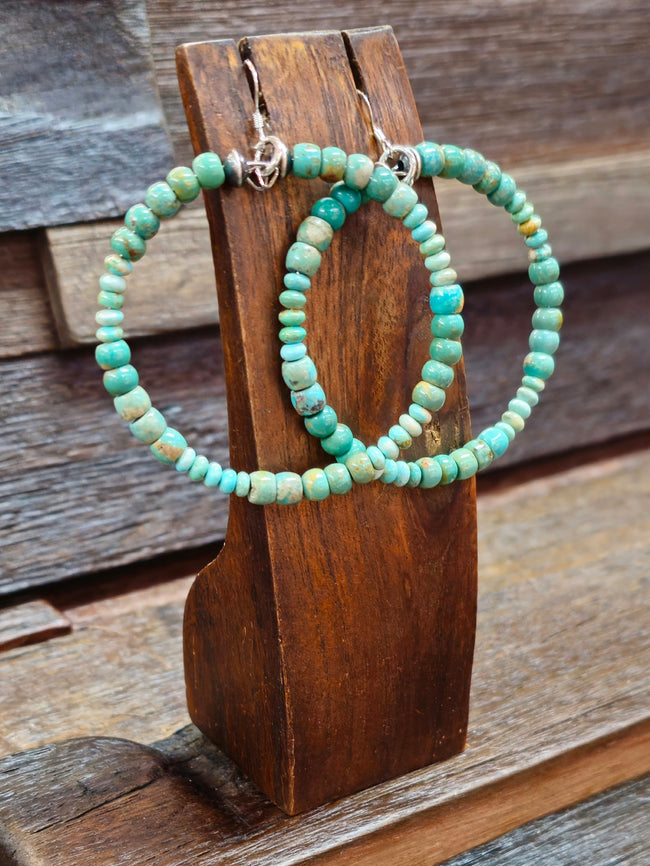 Green Turquoise Circular Earrings