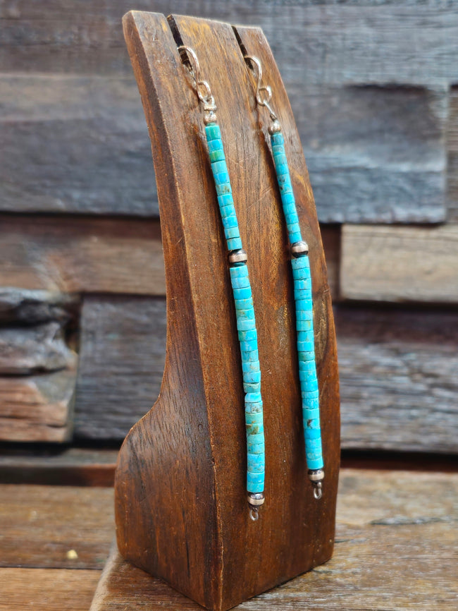 Blue Turquoise Heishi Earrings