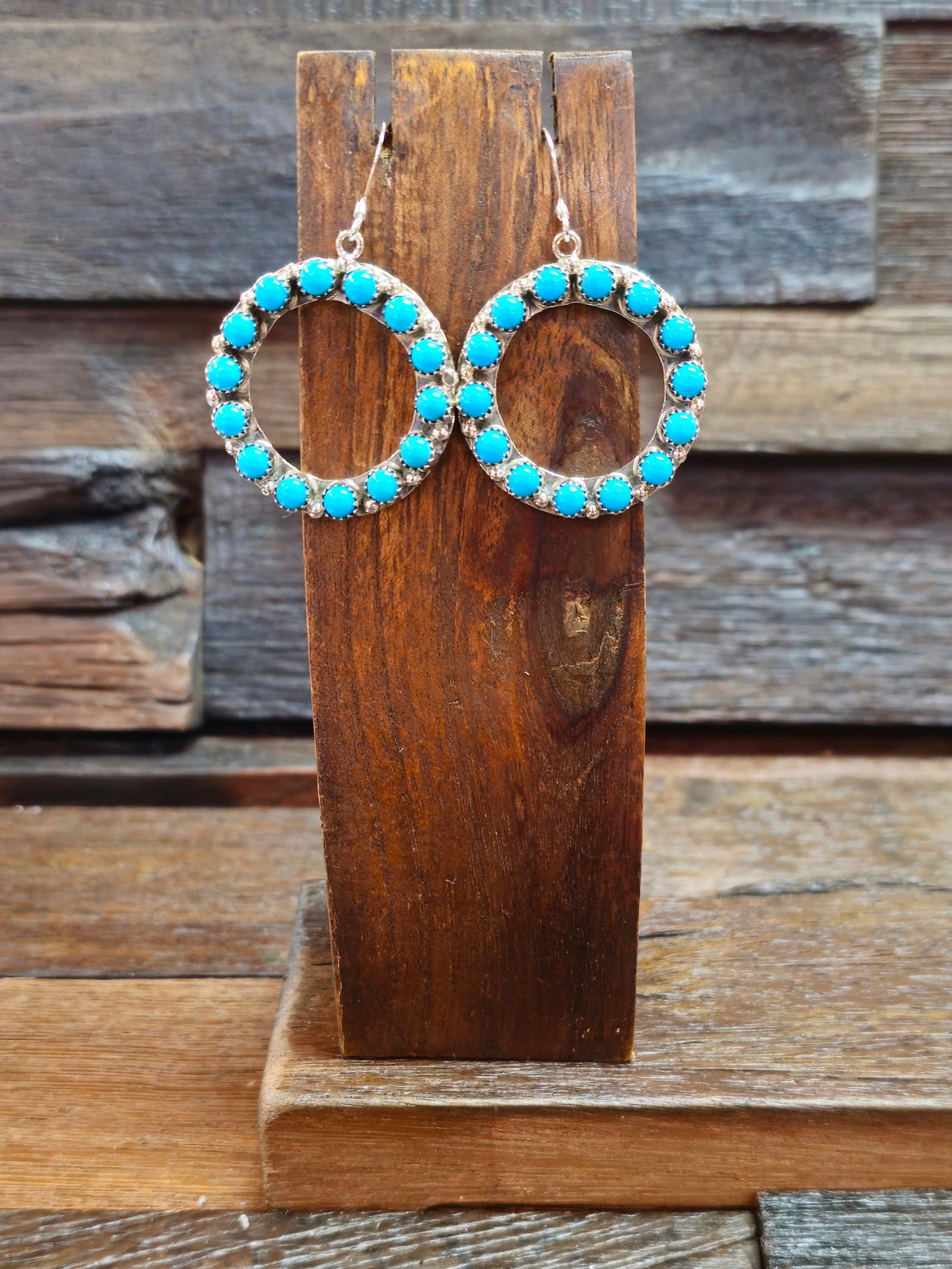 Turquoise Circular Earrings by Joann Spencer