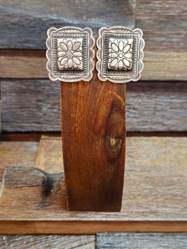 Leander Tahe Stamped Post Earrings