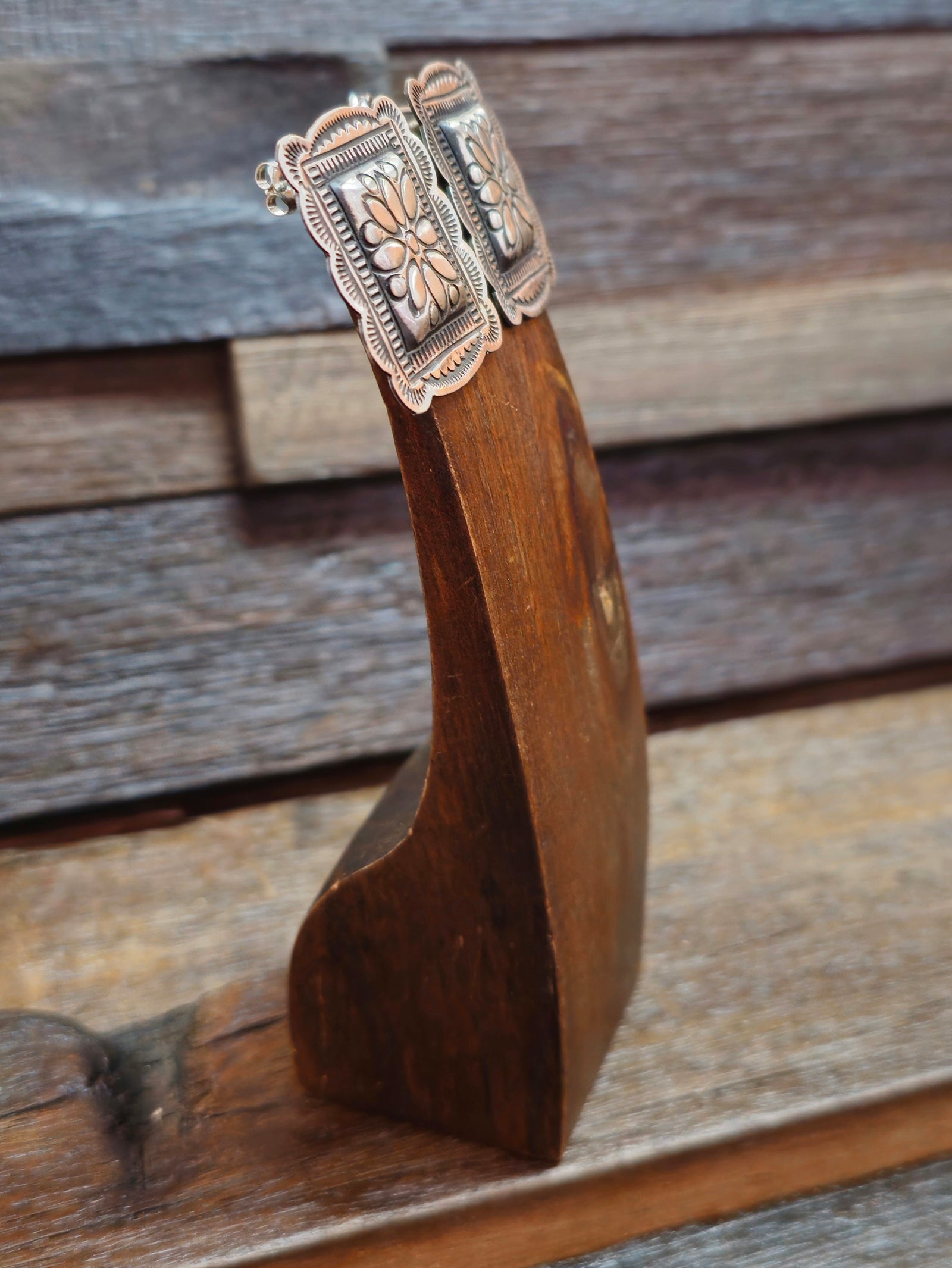 Leander Tahe Stamped Post Earrings