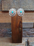 Sterling Silver and Turquoise Concha Earrings