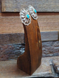 Sterling Silver and Turquoise Concha Earrings