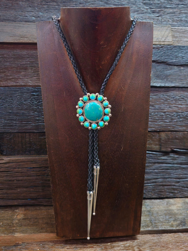 Turquoise Cluster Bolo Tie by Verdy Jake