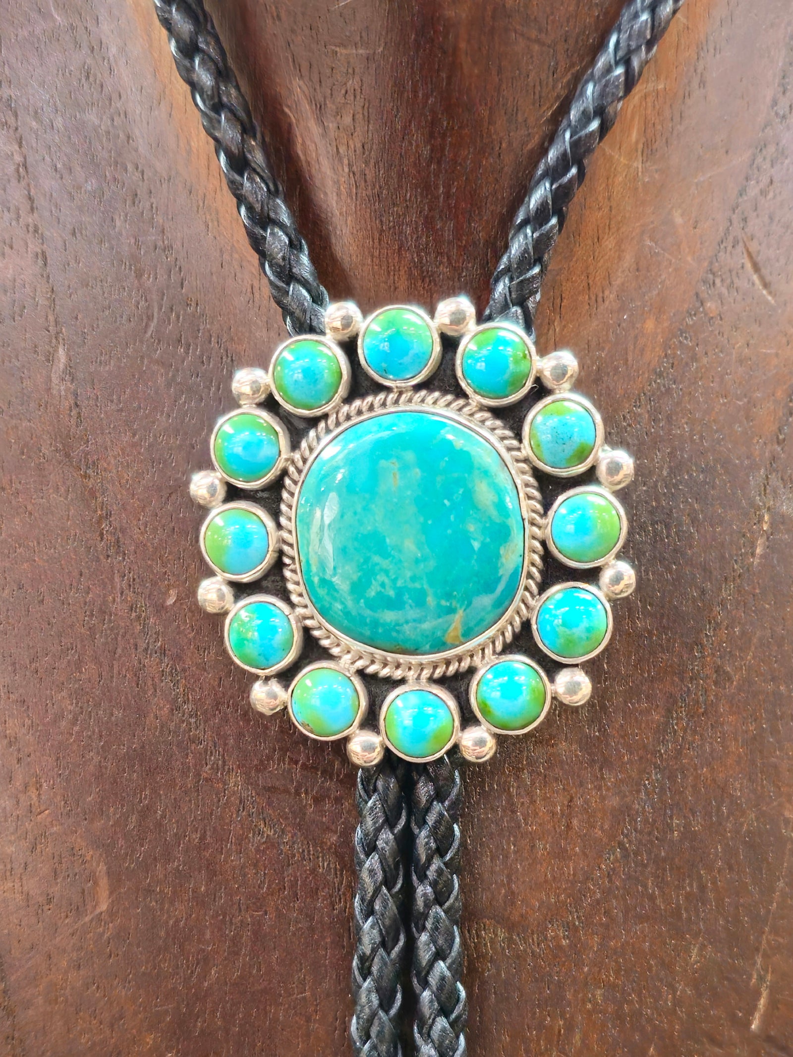 Turquoise Cluster Bolo Tie by Verdy Jake