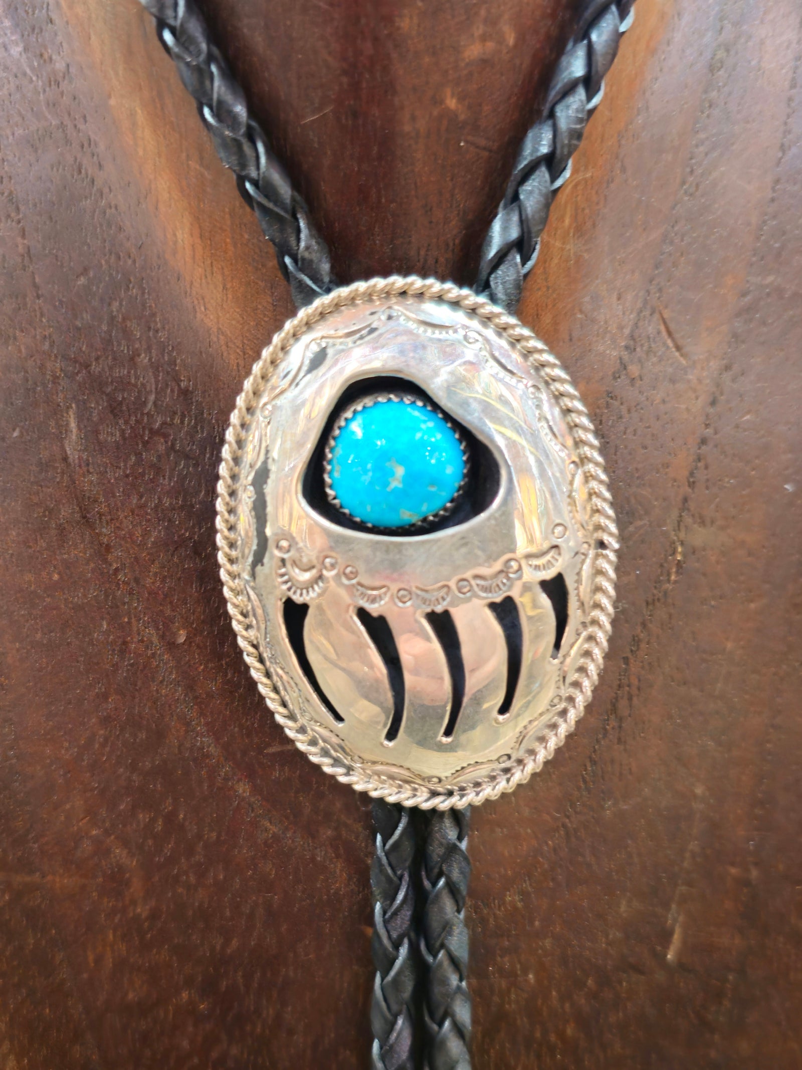 Bear Paw Shadowbox Bolo Tie