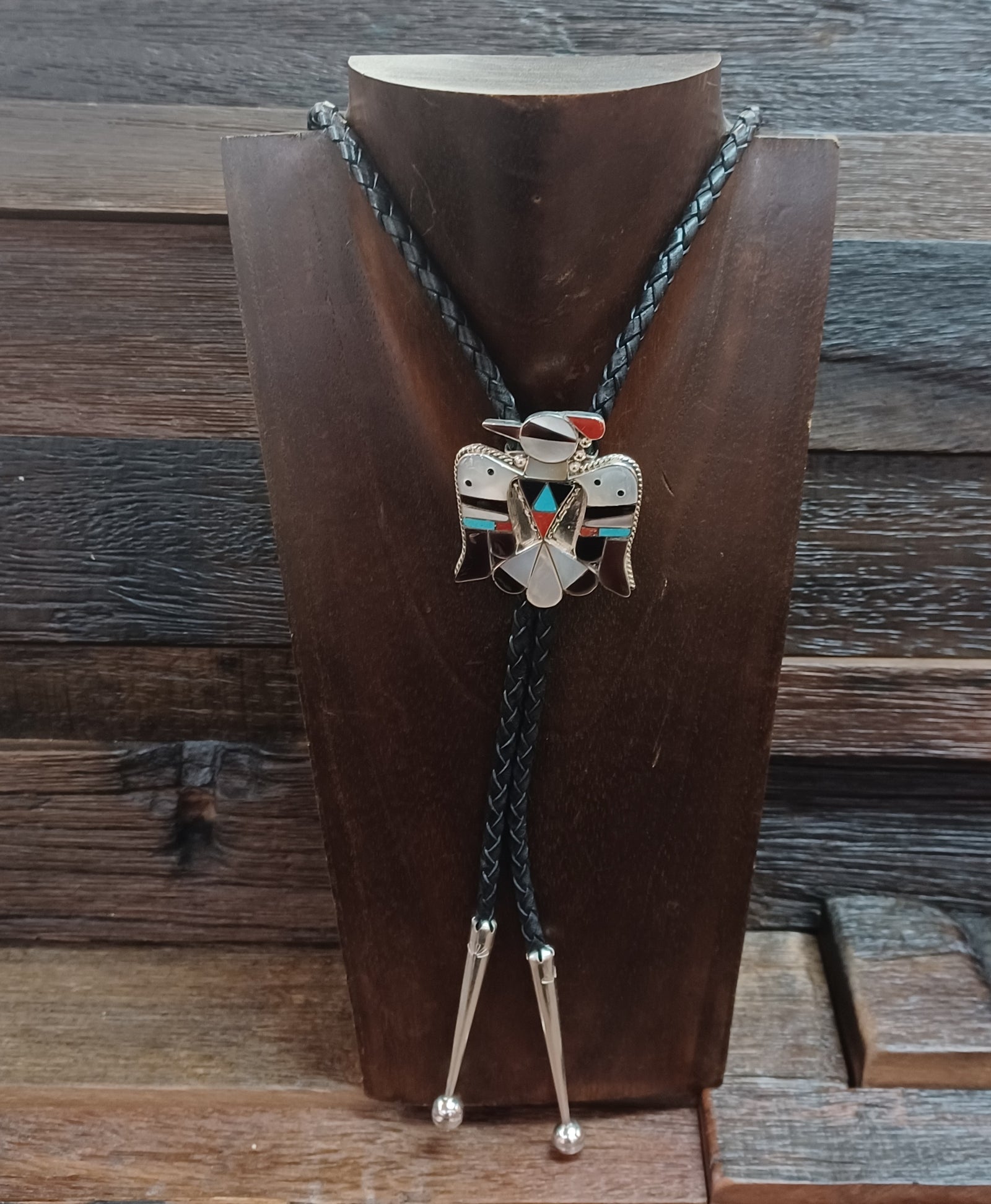 Zuni Inlay Thunderbird Bolo Tie