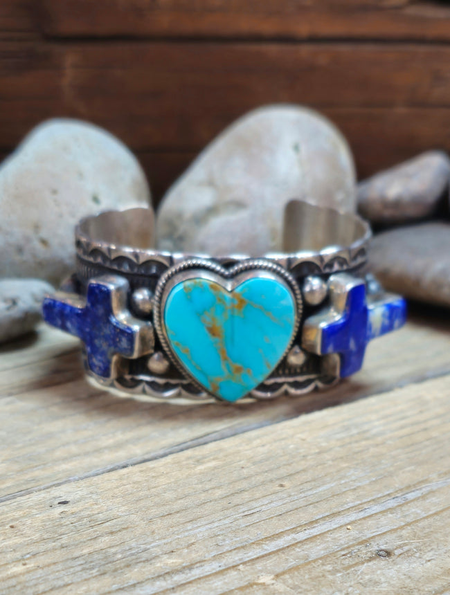 Guy Hoskie Heart and Cross Bracelet