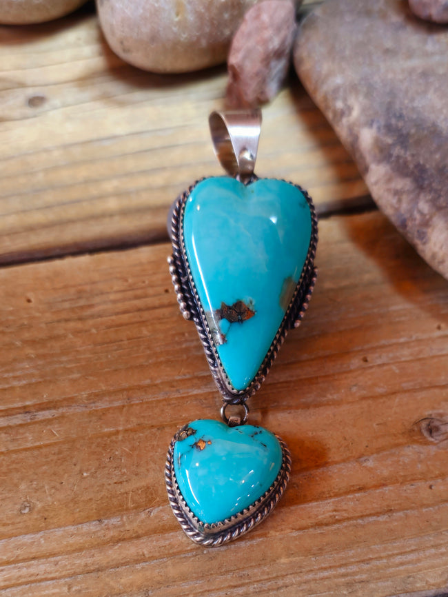 Two-Stone Heart Pendant by Mary Vandever