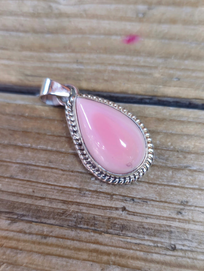 Pink Conch Teardrop Pendant