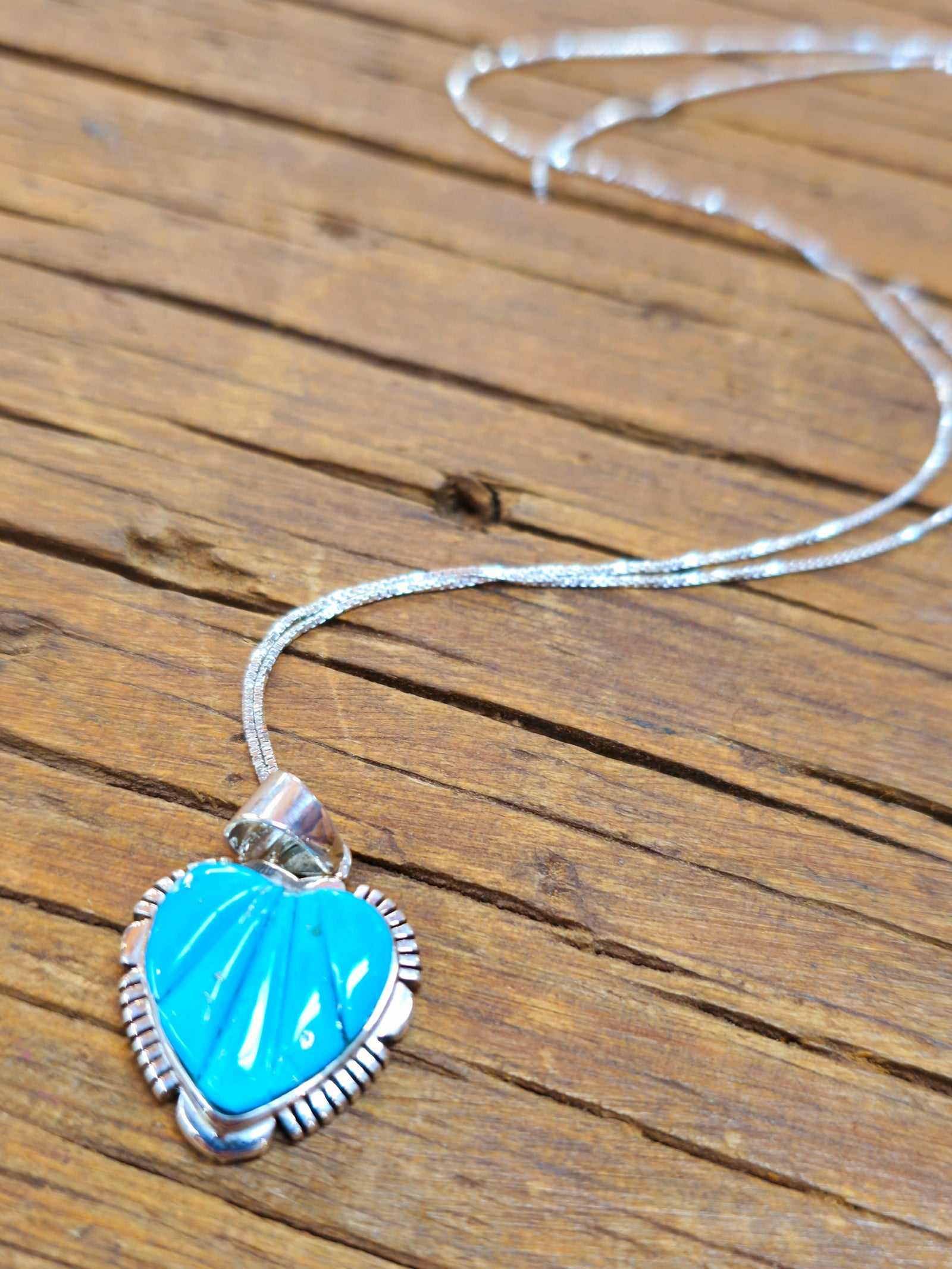 Cobblestone Inlay Turquoise Heart Pendant