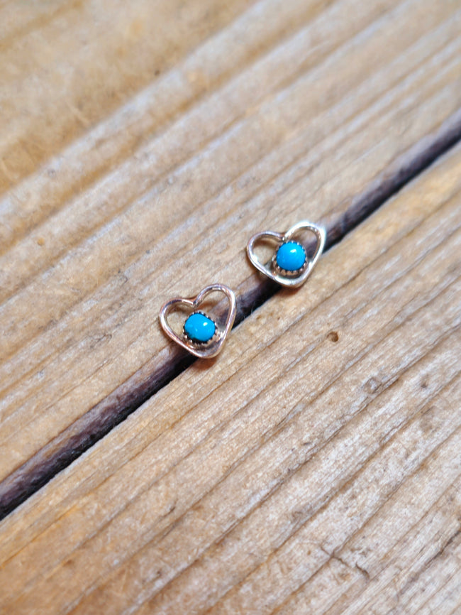 Pablito Hazel Turquoise Heart Studs