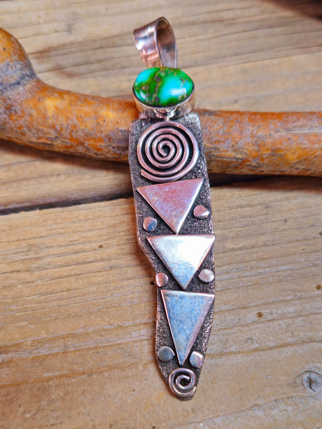 Alex Sanchez Sterling Silver & Sonoran Turquoise Pendant