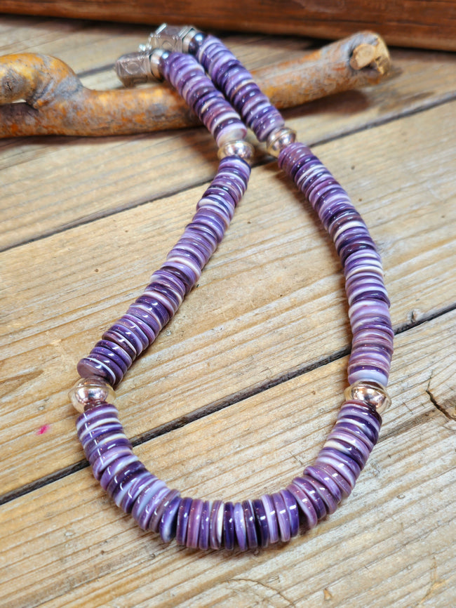 Wampum and Sterling Silver Necklace