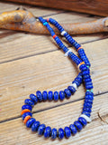 Lapis and Spiny Oyster Heishi Necklace