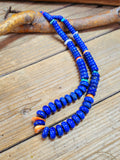 Lapis and Spiny Oyster Heishi Necklace