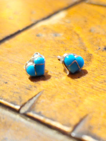 Elisa Turquoise Square and Sphere Loop Earrings