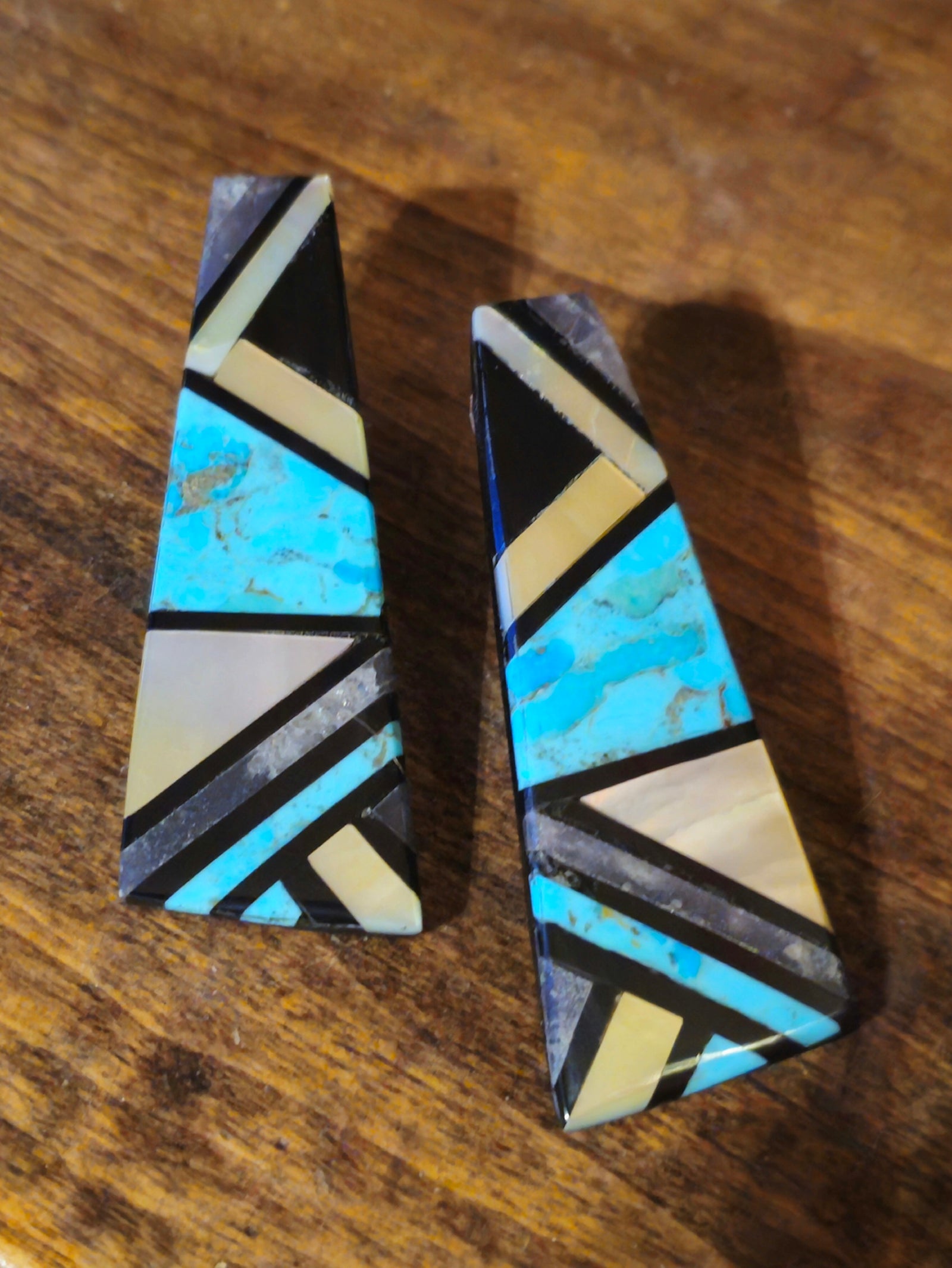 Mosaic Inlay Earrings by James Crespin