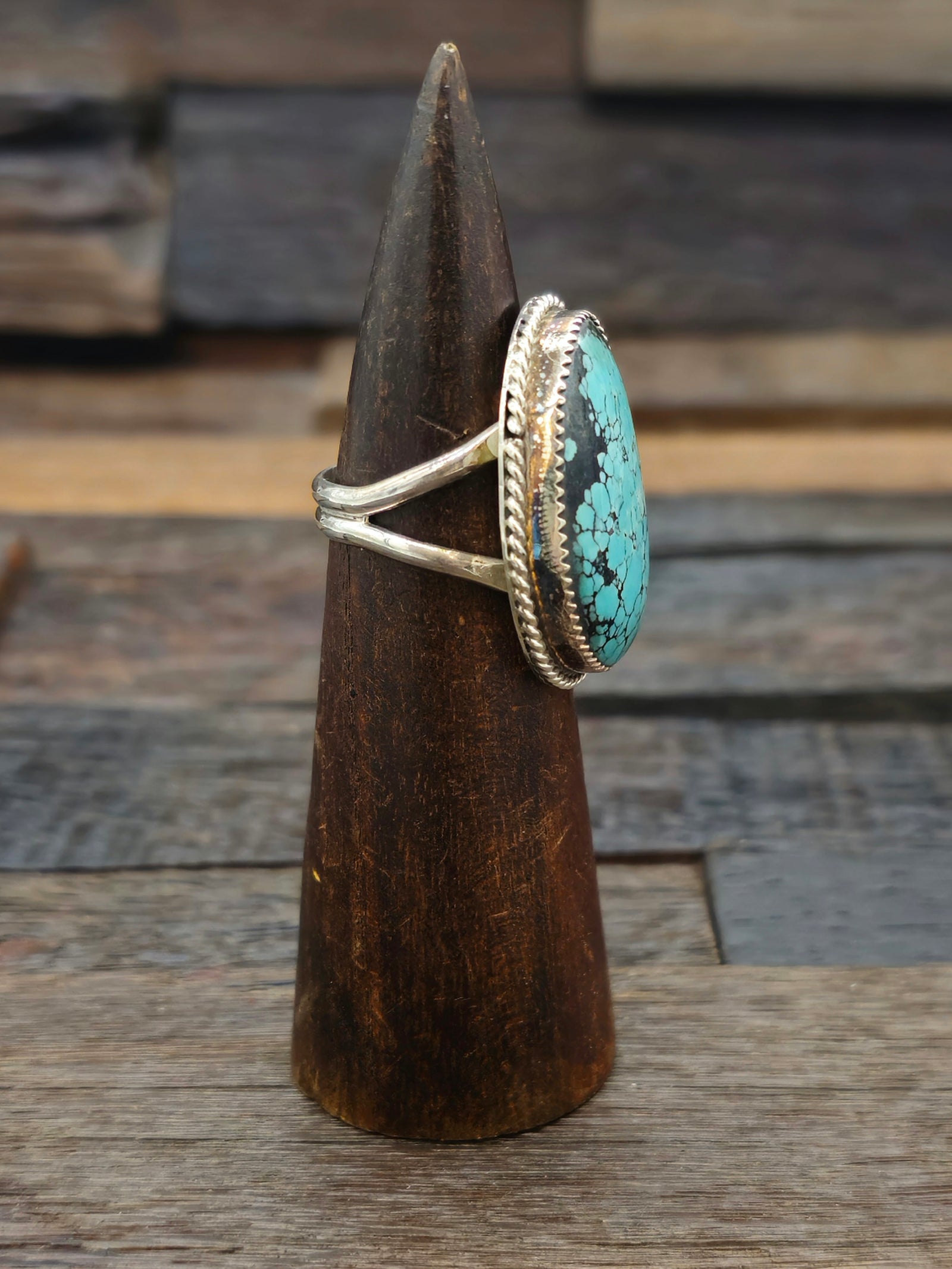 Turquoise Ring by Benny Benally Size 10.25