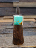 Adjustable Square Royston Turquoise Ring