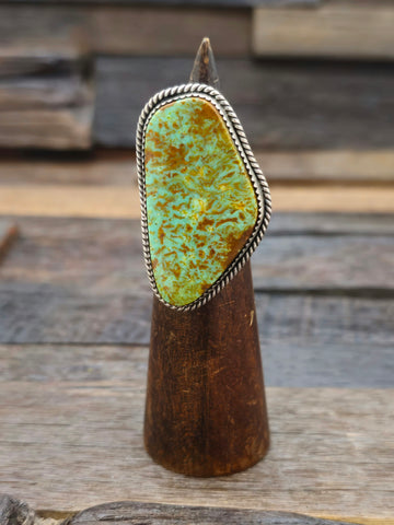 Adjustable Rectangular Royston Turquoise Ring