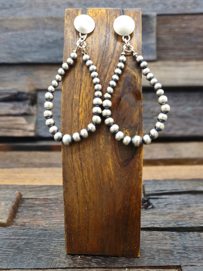 Sterling Silver Navajo Pearl Loop Post Earrings