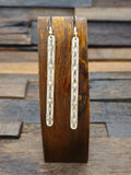 Long Stamped Sterling Silver Earrings