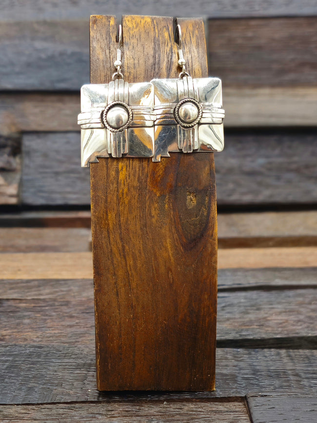 Sterling Silver New Mexico Earrings by Jim James