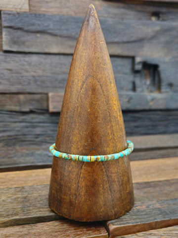 Turquoise and Leather Bracelet by J. Dale