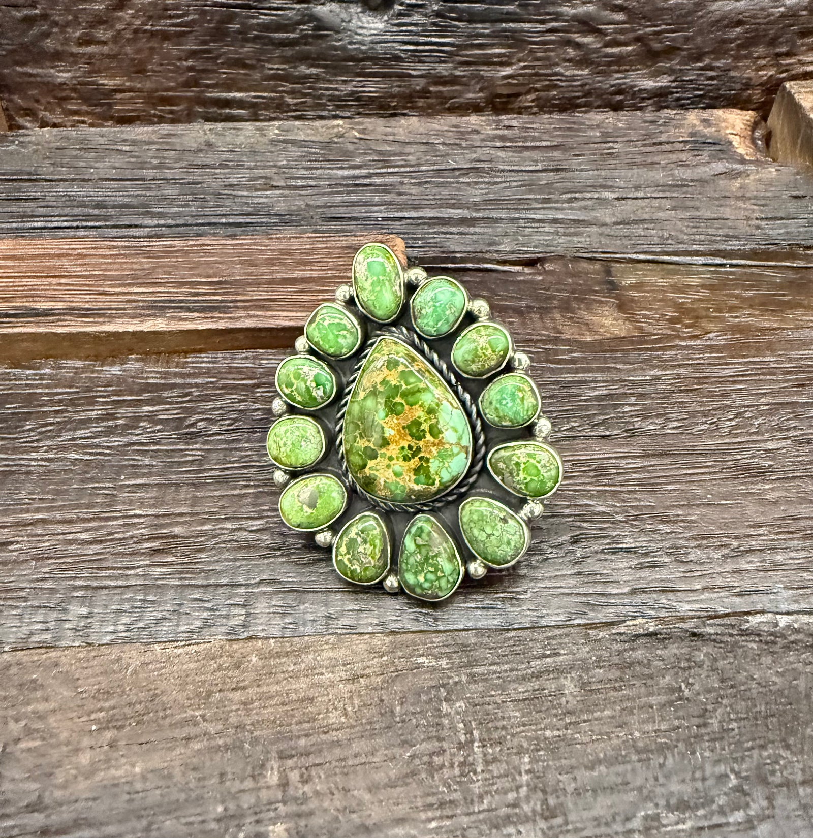 Size 6 1/2 Sonoran Gold Turquoise Cluster Ring