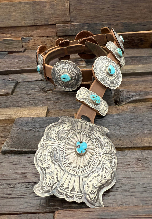 Kingman Turquoise Concho Belt by Dan Morgan