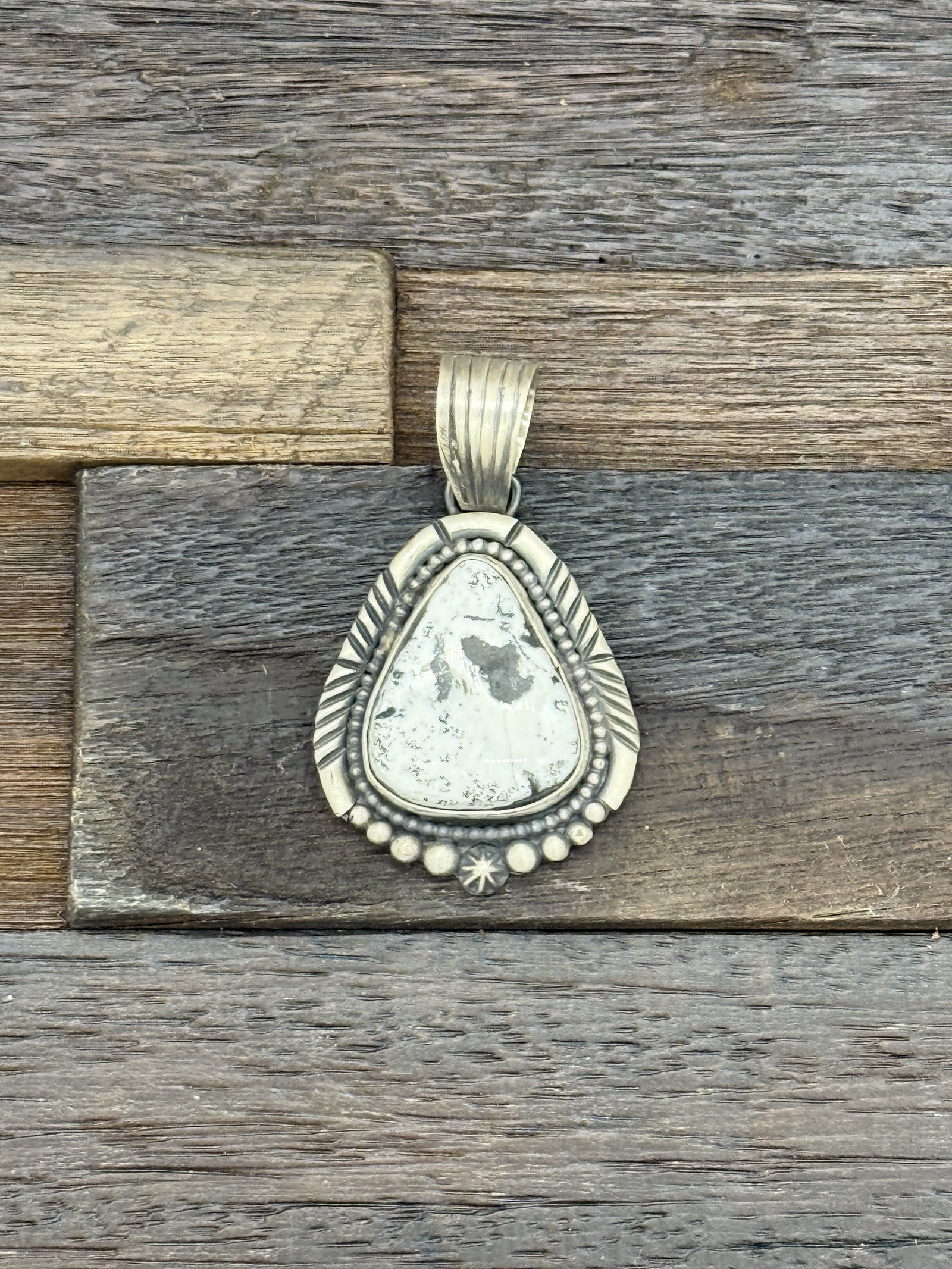 White Buffalo Triangle Pendant