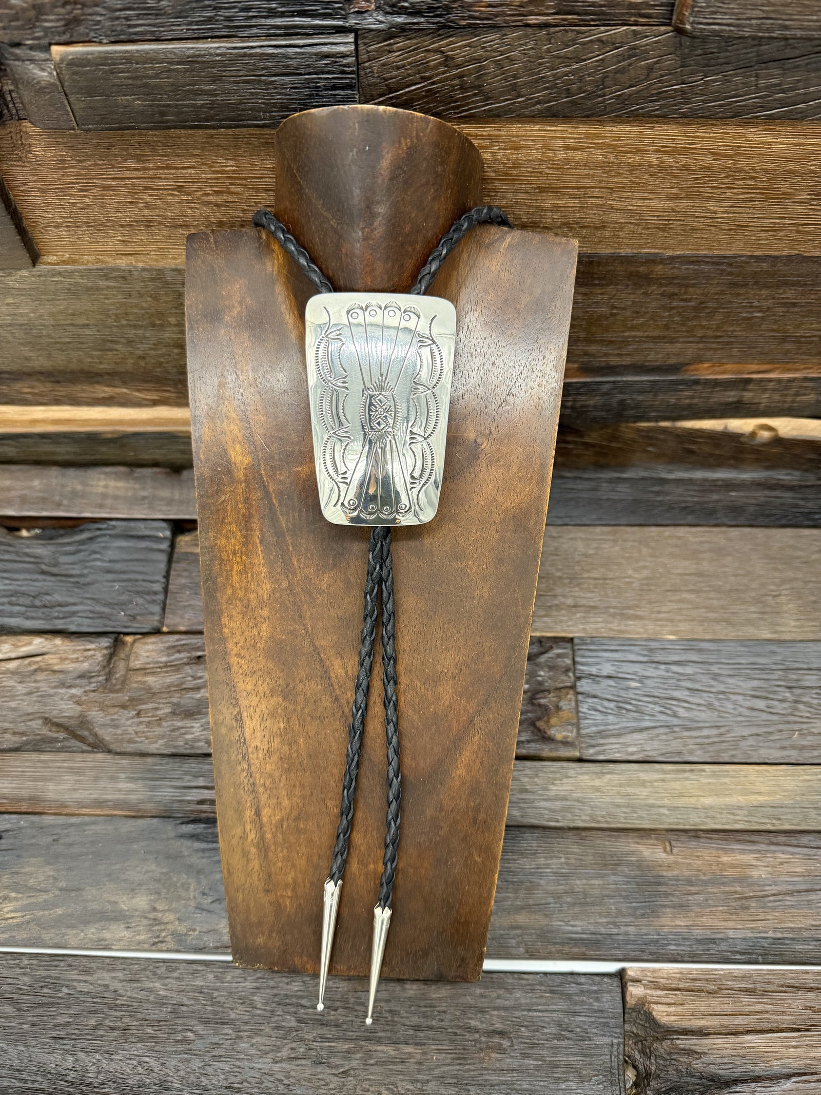 Stamped Sterling Silver Bolo by Jolene Begay