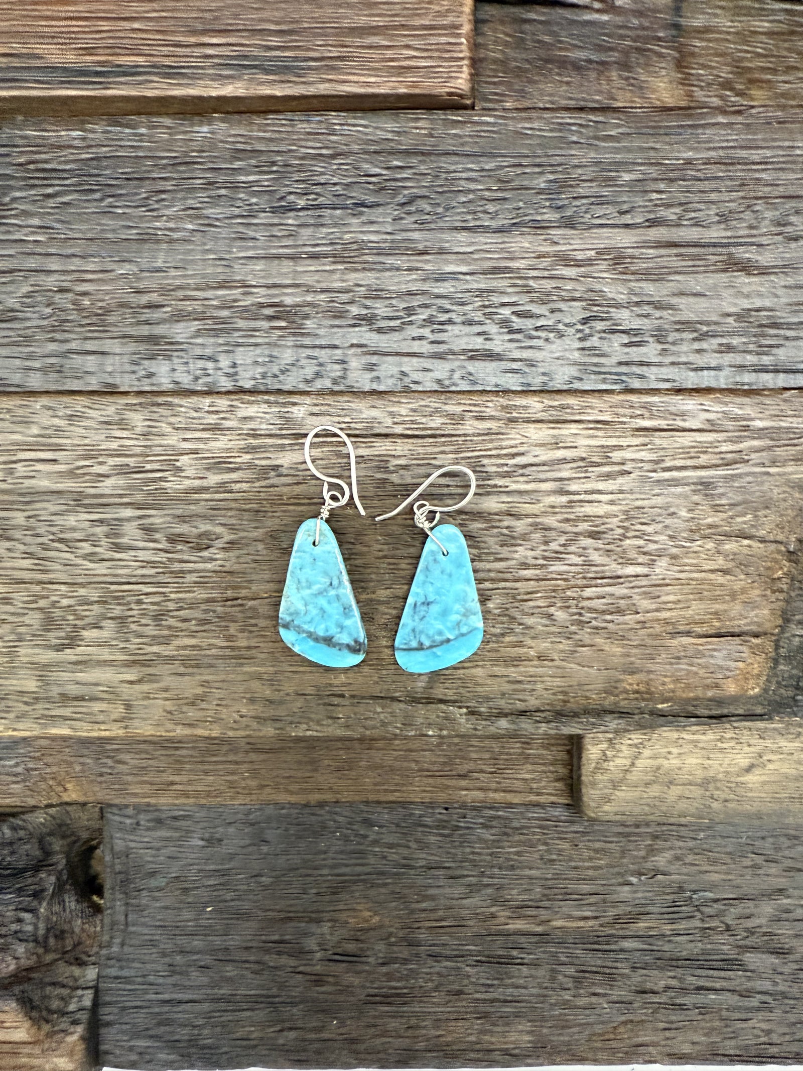 Marcella Castillo Triangular Turquoise Slab Earrings