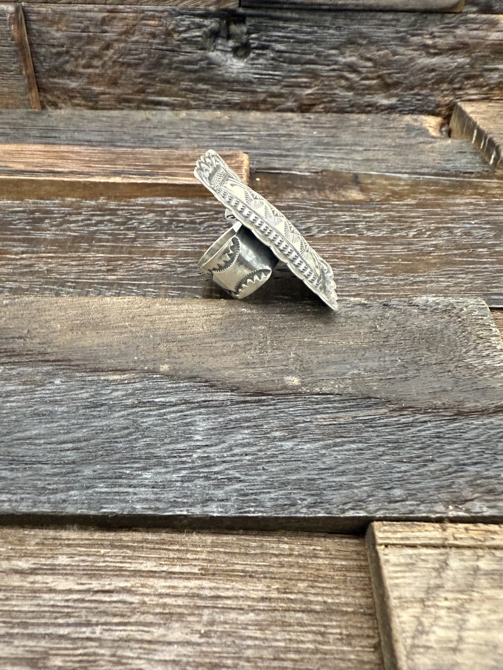 Vincent Platero Stamped Silver Ring