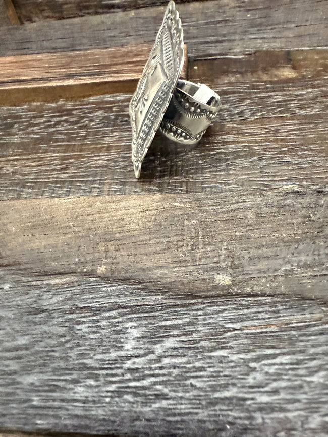 Vincent Platero Stamped Silver Ring