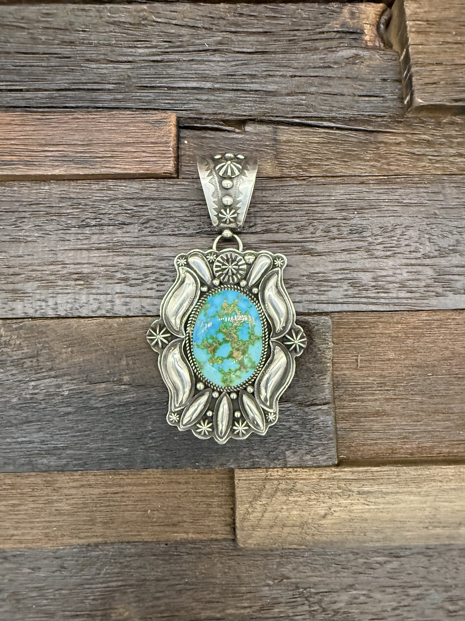 Sterling Silver & Sonoran Gold Turquoise Pendant