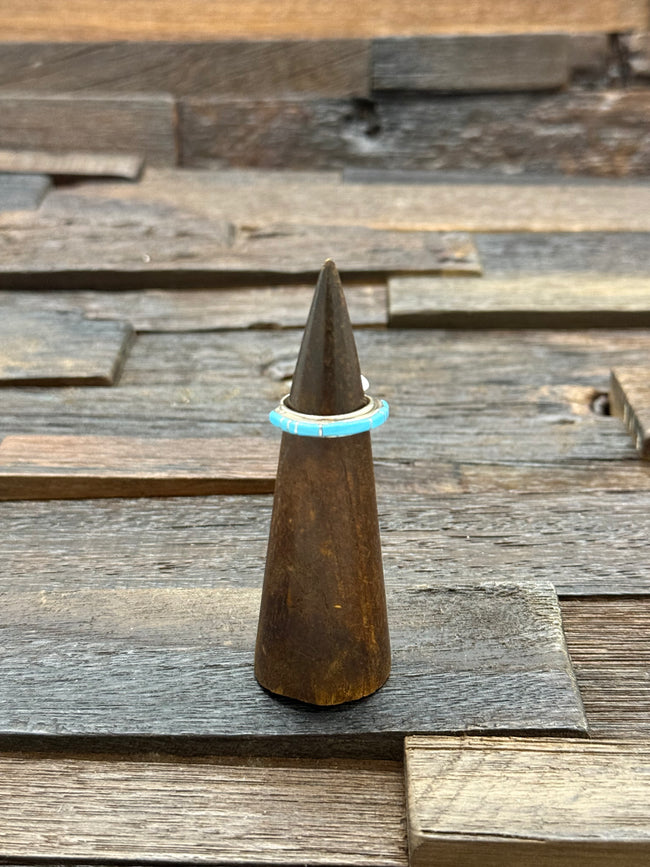 Inlay Turquoise Ring by Roland Natachu