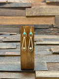 Turquoise and Sterling Silver Hook Earrings by Delmar Armstrong