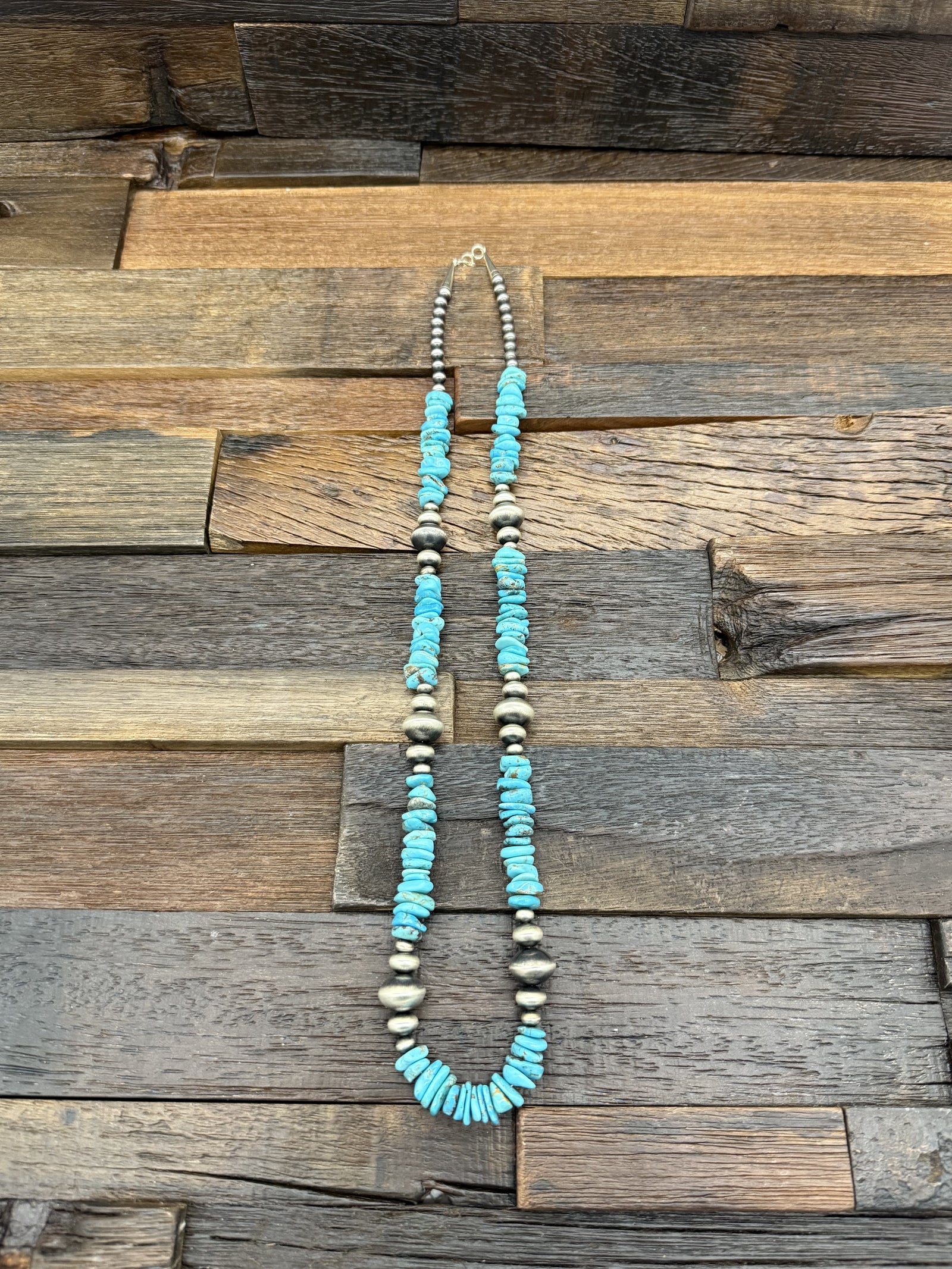 Blue Turquoise and Sterling Silver Necklace