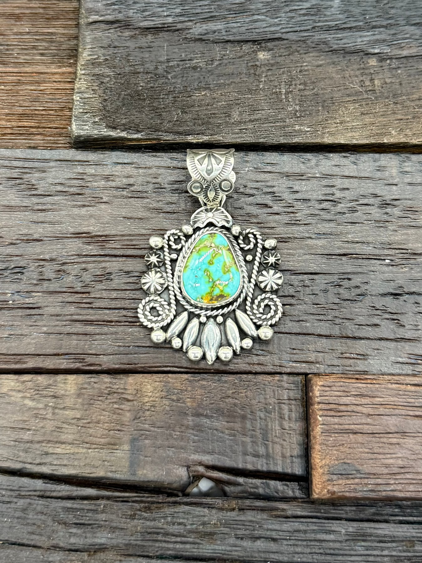 Sonoran Turquoise Pendant by Geneva Apachito