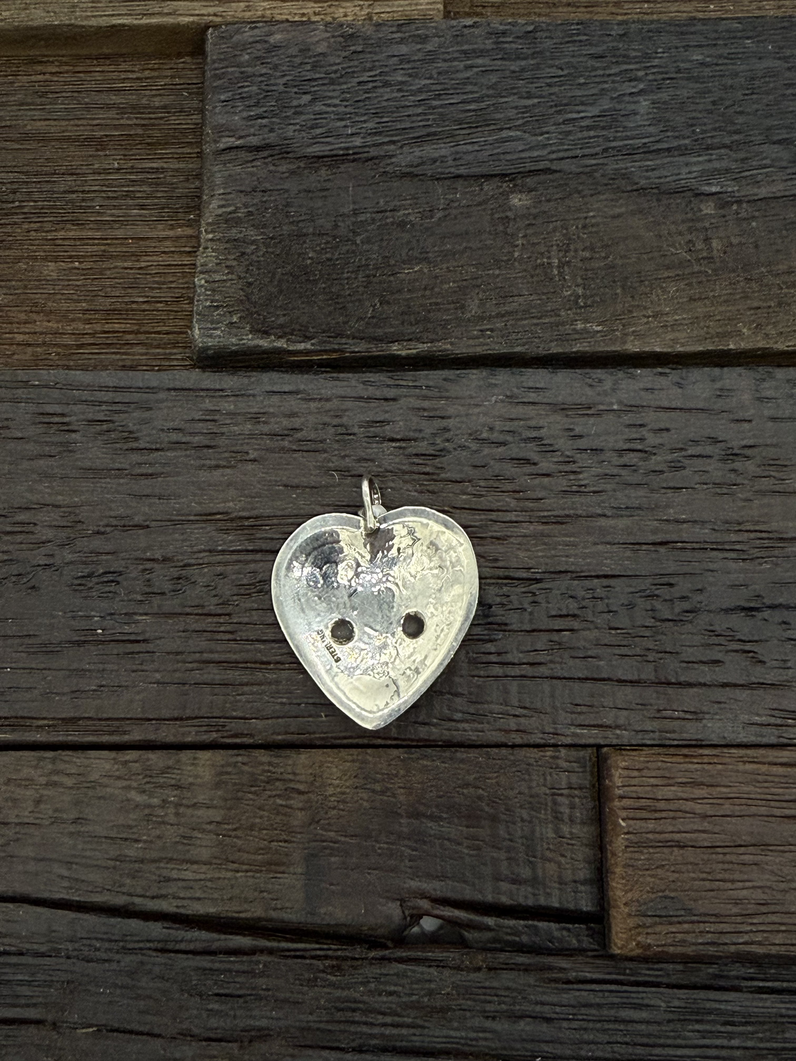 Stamped Sterling Silver Heart Pendant by J. Blackgoat